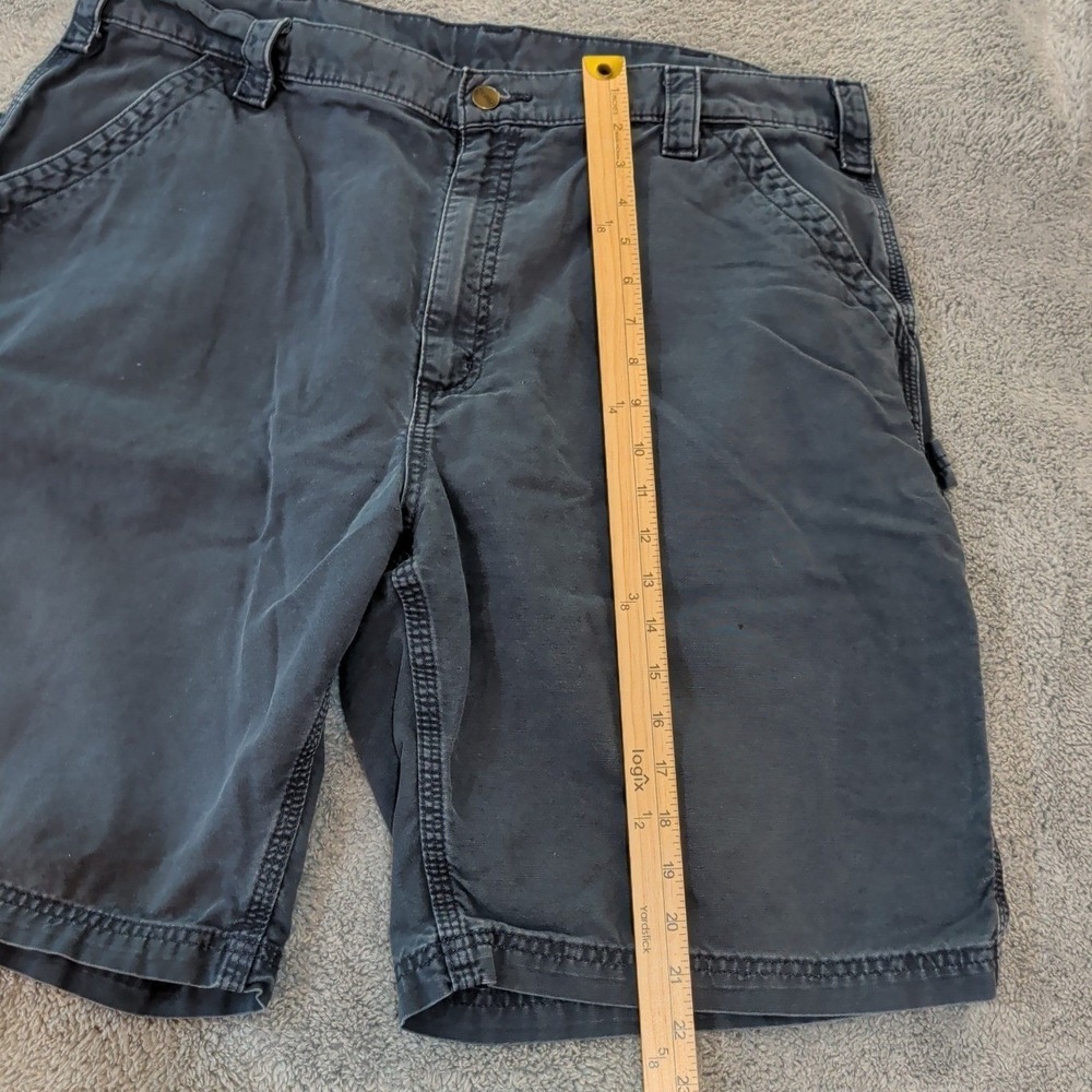 Carhartt B147 NVY Mens 40 Navy Blue Canvas Original Fit Carpenter Work Shorts - Picture 3 of 8
